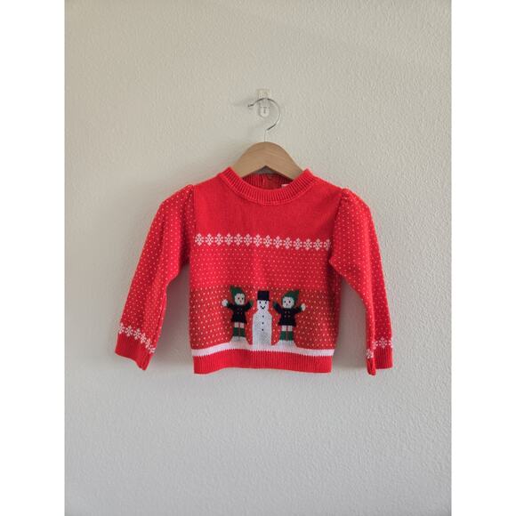 2T Vintage Toddler Red Acrylic Lightweight Holiday Sweater - Picture 5 of 5
